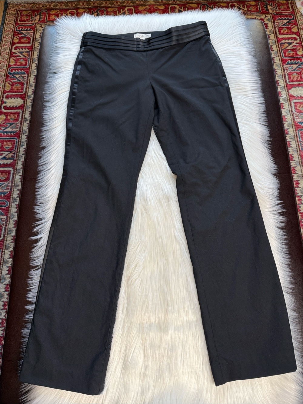 Banana Republic Black Wool Logan Fit Tuxedo Trousers